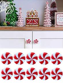 8pcs-Christmas Candy Cane Knob Covers, Christmas Silicone Red And White Candy Cabinet Knob Covers, Non-Slip Cabinet Knobs For Christmas For Various Kitchen Cabinet Knob Covers Living Room Bedroom Cabinet Knob Covers, Xmas Festival Decorations, Home Decoration, Room Decoration