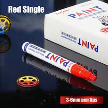 1 pieza Marcador de pintura a prueba de agua para neumáticos, marcador permanente de graffiti para neumáticos, marcador de pintura indeleble, marcador de retoque para neumáticos de automóvil, marcador de graffiti multicolor DIY