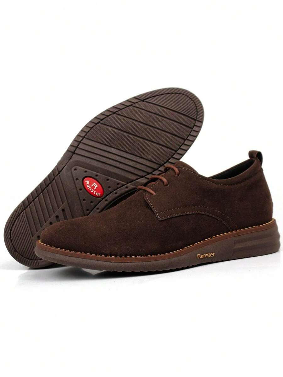 Men's Ranster Oxford Suede Coffee Sneakers Comfortable Stitched Sole - Coffee Brown - View 1