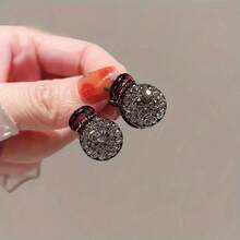 2-Pack Sparkling Rhinestone Mini Hair Clips - Cute And Sweet Round Design For Bangs, Flyaways, And Side Hair - Princess Style Accessories - Nhiều màu - Xem 5