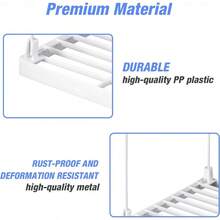 4 - Pack Stackable Plastic Kitchen Storage Shelf Foldable Rack - White Kitchen Cabinet Organizer And Storage Shelves Stackable Expandable Storage Racks Counter Cabinet Pantry - Initial - View 5