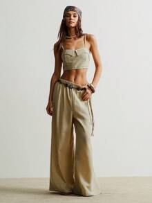Rusttydustty Marked Code Casual Vacation Women's Setboho Easter Beach Outfits Hawaii Music Festival Tropical Vacation - Khaki - View 1