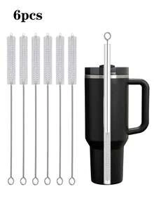 1/5/10/20 piezas Cepillo de limpieza para pajitas, Limpiador de pajitas reutilizable apto para tumblers de 40/30/20 oz, Limpiador de tubo extra largo de 10mm de diámetro apto para tumblers, tazas con boquilla, botellas y tubos, para cocina y comedor, exterior, accesorios para tazas de camping