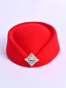 1 件女士复古羊毛毡帽，法式优雅简约百搭帽，适合派对、日常穿着、街头摄影、秋冬 - MM2618 - 查看 3