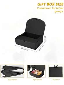 2 قطعة/5 قطع صندوق هدايا مع غطاء، صندوق اقتراح لعروس الخادمة مع شريط، صندوق هدايا من الكرتون الأسود، مناسب للتعبئة والهدايا وأعياد الميلاد والكريسماس والحفلات