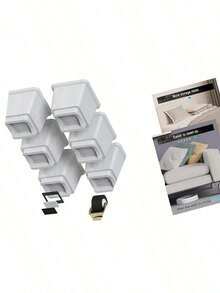 ZTON Adjustable Bed Furniture Risers Elevation In Heights 3", 5" Or 8" Heavy Duty Risers For Both Posts And Wheels Of Furniture Sofa Bed Couch Chair Table,Support Up To 3000 Lbs. (12 Pack, Grey)