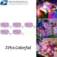 1/5/10pcs Battery Operated Fairy Lights, 3 Modes, 7ft 20in LED Twinkle Lights String, Christmas Tree Lights, Waterproof Loose Mini Silver Wire Christmas Mason Jar Wedding Table Centerpieces Decor - 彩色光 - 查看 8