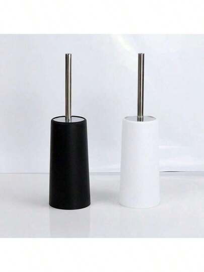 1pc - Flexible Toilet Brush With Detachable Holder - No Dead Corners To Clean, Long Handle For Bathroom Cleaning, Durable Plastic Brush - School Cleaning Supplies, Ergonomic, Elegant And Durable Toilet Brush With 304 Stainless Steel Long Handle