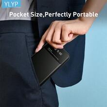 YLYP 10000mAh 移动电源，超薄双 USB 输出，5V/2.1A USB-C 和 Micro USB 兼容充电，带 LED 显示屏和手电筒，适用于安卓/手机设备的移动电源 - 彩色 - 查看 2