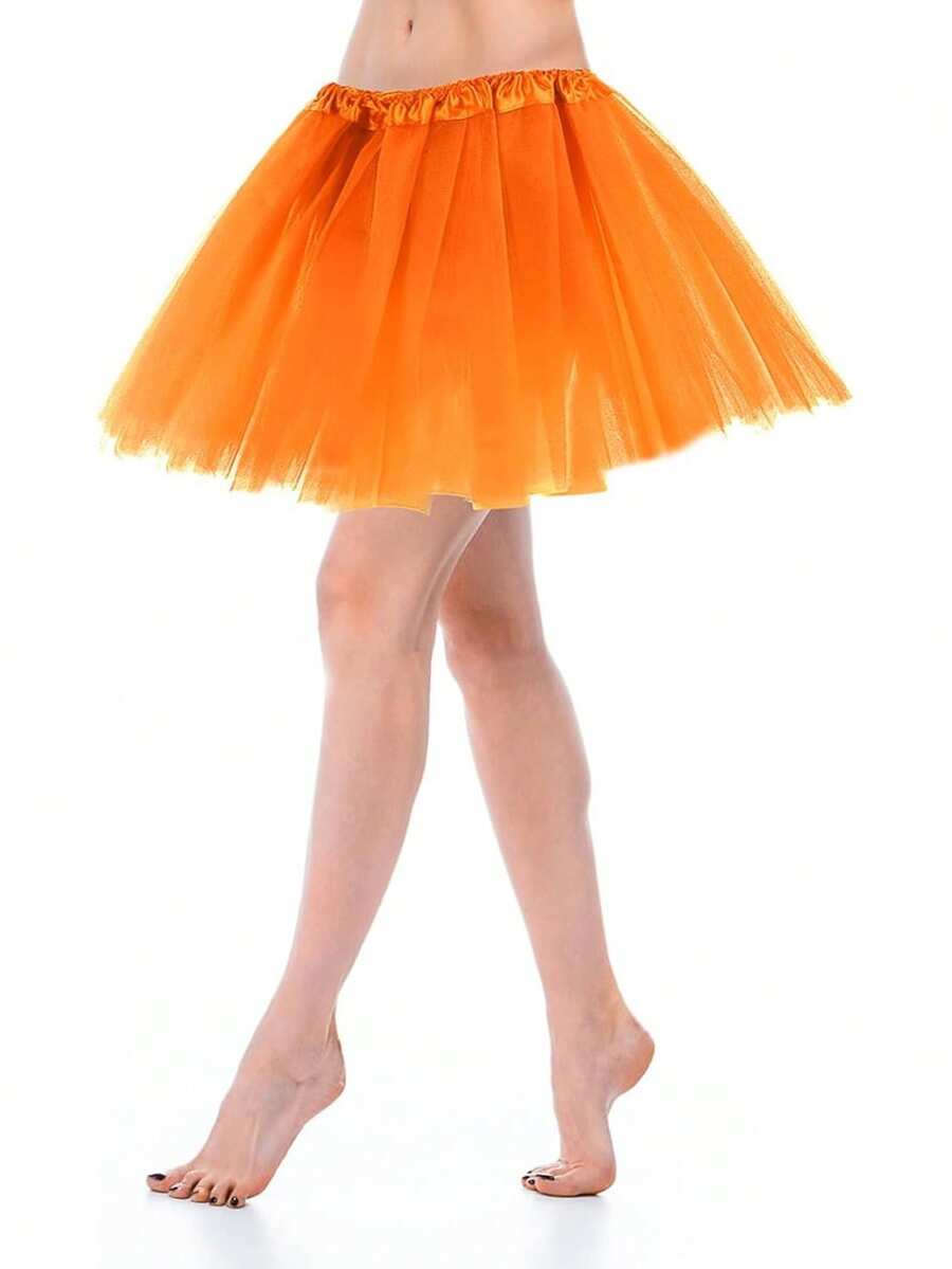1pc Adult 4-Layer Tulle Tutu Skirt, Princess Puff Skirt For Cosplay, Birthday Party, Role Play, Halloween