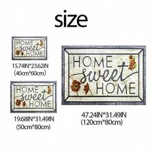 1PC Machine Washable Vintage Floral Home Sweet Home Door Mat Rug Indoor Outdoor Entrance Mat Decorative Rug With Artistic Retro Floral Design Featuring Home Sweet Home Lettering Durable Easy Clean Floor Mat For Front Door Porch Patio Hallway Kitchen Rug
