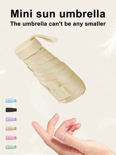 Small Folding Umbrella, Mini Pocket Waterproof Portable Travel Umbrella,Sun Umbrella Female Sunscreen UV Protection Sun And Rain Umbrella Two-In-One Mini Five-Fold Ultra-Light And Compact Portable,Mini Travel Umbrella, Small And Compact Portable Umbrella For Sunny And Rainy Days, Windproof Sunshade, 99% UV Protection, Suitable For Women And Men