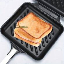 1 Stück EWORLD Sandwich-Maker für Gas- und Induktionsherde - antihaftbeschichtet, abnehmbare Wendepfanne, 6,2,54 cm x 14,5,08 cm, schwarz, perfekt für Küche zuhause & Outdoor-Camping, Sandwich-Maker für den Herd