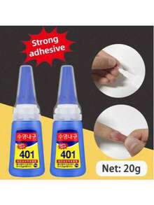20g Super Clear Glue, Waterproof Multi-Purpose Adhesive, Suitable For Nail Art, Plastic, Metal, Faux Leather, Rubber, Wood, Ceramic, Non-Yellowing, Versatile For Tire And Home Repair
