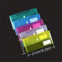 4 wytrzymałe kieszenie na dokumenty – wodoodporne, przezroczyste torby do przechowywania z etykietami ułatwiającymi identyfikację