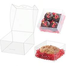 50PCS 3X3X1 Inch Boxes Cookies, Soap, Chocolate Truffles, Donuts, Macarons, Chocolate - Covered Cherries, Bakery Items, Brownies - 50 + 4x4x2 英寸 - 查看 1