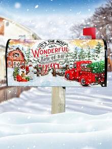1 peça Capa para Caixa de Correio de Feliz Natal no Tamanho Padrão de 21x18 Polegadas para Decoração de Jardim e Quintal, Decoração de Natal