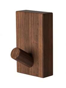 1/2/4/6 pièces Crochet de manteau simple et unicolore en bois naturel, crochet de manteau mural en noyer, crochet décoratif pour porte pour la buanderie, la boutique, le café-bar