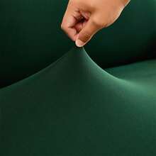 1PC Elastic Skirt Sofa Cover Universal Four Seasons Anti-Dirty And Non-Slip Solid Color Sofa Cover Suitable For 1/2/3/4 Seat Home/Living Room Decoration All-Inclusive Sofa Protective Cover Valentine's Day Gifts Valentine's Day Decorations - 墨綠色 - 查看 7