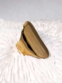 4 件套简约几何开口戒指套装，可调节不锈钢镀金戒指，适合女性日常、派对、约会佩戴