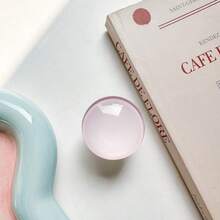 1 pezzo Supporto per telefono in cristallo e vetro, stile coreano Ins, supporto per telefono a sfera di vetro rotondo, adesivo espandibile, supporto da tavolo per guardare video