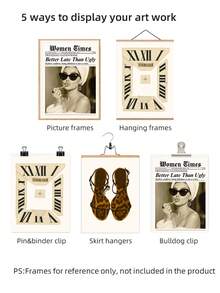 1/3 件套无框复古豹纹 3 件套墙饰，Y2K 时尚海报和别致动物图案，美观的宿舍装饰 | 画廊墙饰，复古装饰，宿舍必需品，卧室装饰，礼物 - 彩色 - 查看 7