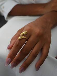 Custom Design & Text Fashionable Teardrop Open Ring For Women