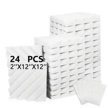 OLOEY 24 piezas de 12 x 12 x 2 pulgadas de espuma acústica de alta densidad con ranuras en forma de diamante, para reducción de ruido en decoración del hogar y oficina, paneles acústicos para espacios grandes como KTV