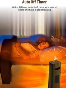 Indoor Heater, Portable Heater, 2000W PTC Electric Heater, 3 Mode Settings, 9-Hour Timer, 80° Oscillation, Automatic Shutdown When Tipped Over, Overheat Protection, Suitable For Offices, Rooms, Garages, Personal Table Heater - 查看 3