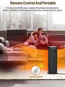 Indoor Heater, Portable Heater, 2000W PTC Electric Heater, 3 Mode Settings, 9-Hour Timer, 80° Oscillation, Automatic Shutdown When Tipped Over, Overheat Protection, Suitable For Offices, Rooms, Garages, Personal Table Heater - 查看 11