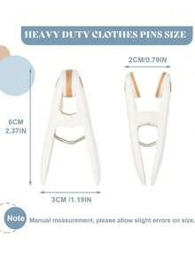 12pcs/Set Large Plastic Clothespins, Windproof Laundry Hanging Clips, Beach Towel Clips, Strong Spring Clips For Quilts, Socks, Multicolor, Multicolor, Durable Plastic Material, For Home Storage