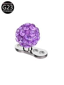 1pc Shiny Crystal Ball Dermal Anchor Titanium Low Allergy Piercing Jewelry, Suitable For Daily Wear