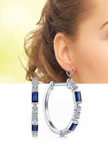 1 Pair Elegant 925 Sterling Silver Cubic Zirconia Earrings, Wedding Anniversary Jewelry, Gift For Women, Fine Jewelry - 1# - View 5