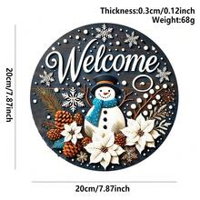 1pc Christmas Gift For Cat Lovers, Comfortable Sleeping Cat Wooden Welcome Sign, 20cm Round Festive Hanging Decoration On The Front Door Wall, Festive Home Home Decoration, Great Gift For Friends