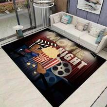 1pc Large Movie Theater Mat - Vintage Cinema Mat With Non Slip Backing, Machine Washable Film Poster Design (20x31 Or 60x84in) - Red & Black Movie Print For Living Room, Home Theater, Office - Ideal Gift For Film Buffs, Christmas, Halloween, Birthday - Soft Floor Mat For Movie Nights & Home Decor - Kiểu 1 - Xem 1