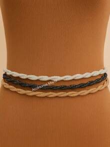 Twisted Rhinestone Belt Chain Glitter Gold And Silver Metal - Silver - View 2