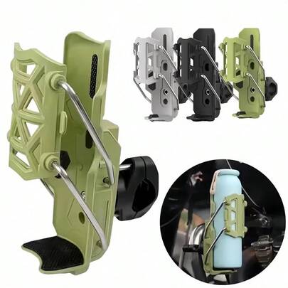Adjustable Motorcycle Cup Holder, Mountain Bike Water Bottle Holder, Cycling Equipment, 22-25mm Diameter Bicycle Cup Holder, Automatic Fixture, Suitable For 360 Degree Rotating Water Bottle Holder For Bicycles And Road Bikes
