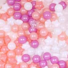 100个5.5厘米/2.16英寸软塑料球，混合星形球，儿童玩具球，适用于儿童球池、游戏帐篷、婴儿泳池、派对装饰 - 彩色 - 查看 13