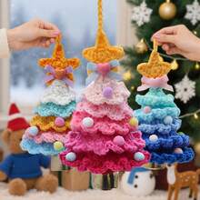 Christmas Decorations For Home, Christmas Tree Car Ornament Hand-Crocheted Wool Christmas Tree Decoration Christmas Decorations Home Decor
