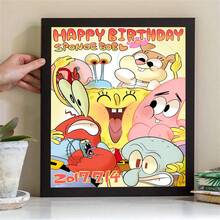 1 pièce Tapisserie murale décorative animée mignonne de personnages animés du film Bob l'éponge - Patrick l'étoile, Squidward et autres personnages animés, tapisserie murale bohème pour décoration de maison, décoration de chambre, décoration murale de pièce