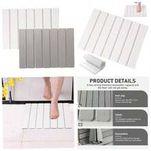 Alfombrilla de bao de Piedra diatomita 40, 6x 30, 5 ultraabsorbente y Secado rpido Plegable y Antideslizante para Cocina Ducha Color Blanco - Blanca - Ver 1