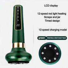 手持式电动杯按摩器，带滚珠轴承，USB充电，档位可调，1800mAh电池容量 - 綠色 - 查看 12