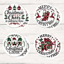 4/8 miếng lót ly chủ đề Giáng sinh, miếng lót ly thấm hút họa tiết Giáng sinh dùng cho cà phê, nhà bếp, bàn, phòng, trang trí quầy bar, quà tặng ngày lễ - Nhiều màu - Xem 11