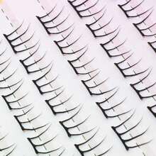 Korean Idol False Eyelashes Wispy Dense Comics Artificial Eyelash Makeup Girls Natural Enlarge Your Eyes Large Capacity - G - 查看 7
