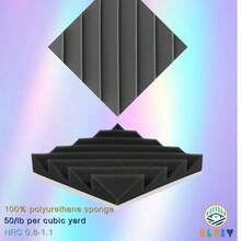 OLOEY 24 piezas de 12 x 12 x 2 pulgadas de espuma acústica de alta densidad con ranuras en forma de diamante, para reducción de ruido en decoración del hogar y oficina, paneles acústicos para espacios grandes como KTV