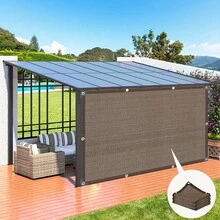 Tela de sombreamento em polietileno marrom-café (1 unidade), com 80% de proteção solar, design retangular minimalista, feita de polietileno durável, malha resistente com bordas reforçadas e ilhós metálicos a cada metro para fácil instalação. Ideal para sombreamento de varandas, jardinagem, cercados para animais de estimação e uso em todas as estações do ano.