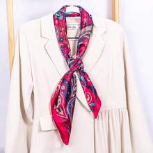 Mulberry Silk Scarfs Small Square Scarfs For Women 21" X 21" Lightweight Square Satin Head Scarf Neck Scarves{"Size_name":"35\"","Color_name":"Rose"} - 玫瑰英吋 - 查看 7