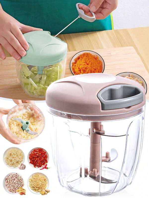 1 szt. Młynek do czosnku i cebuli, ręczny siekacz do warzyw do przetwarzania żywności, krajalnica do cebuli, siekacz do czosnku, ręczna maszynka do mięsa, obrotowa kruszarka do cebuli, krajalnica do warzyw, kreatywna maszynka do owoców, siekacz do mięsa, przenośna ręczna maszynka do mielenia mięsa z sznurkiem, ręczny robot kuchenny z sznurkiem, wytrzymałe ręczne narzędzie kuchenne, łatwe w gotowaniu.