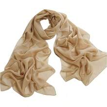 ™   Fashionable Soft Chiffon Scarfhalloween - 純色/駝色 - 查看 12