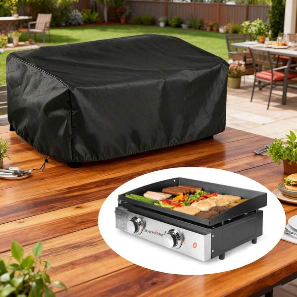 1pc Patio Grill Cover, Suitable For Blackstone 22inch Tabletop Griddle, Drawstring Adjustable Protective Cover, Oxford Cloth Material